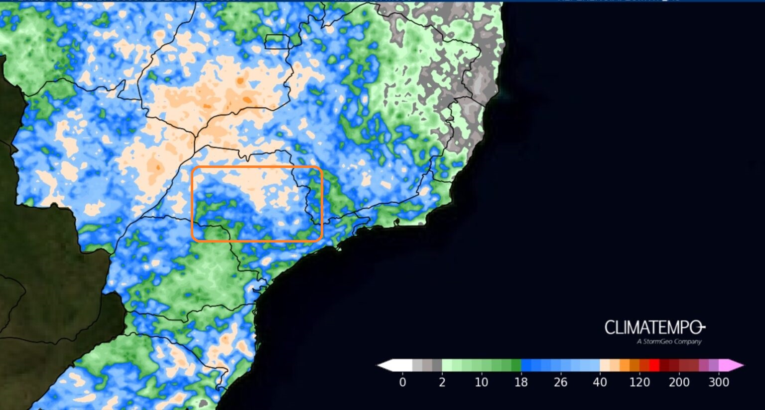 Mapa de acumulados previstos entre 29 de novembro e 02 de dezembro de 2024. 